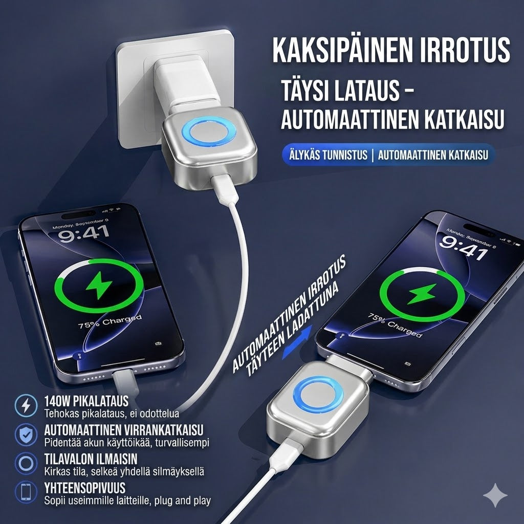 Älykäs laturi automaattisella katkaisulla