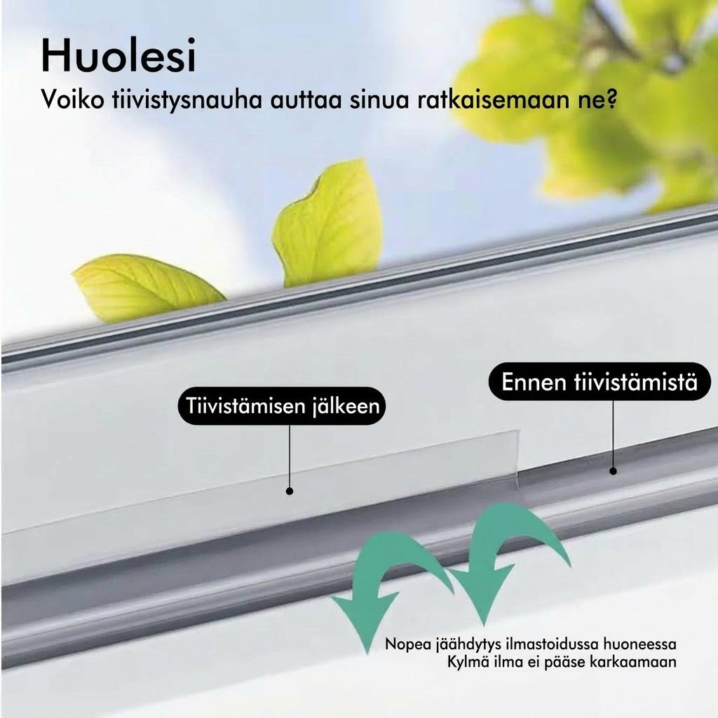 VaraLiving™ Monikäyttöinen Ovi- ja Ikkunatiiviste 5 m (Tuuli-, Pöly- ja Äänieristys)