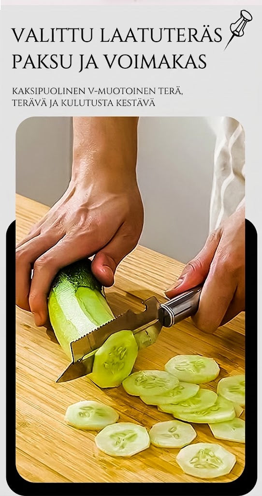 Ruostumaton Monitoimikuorimaveitsi keittiöön