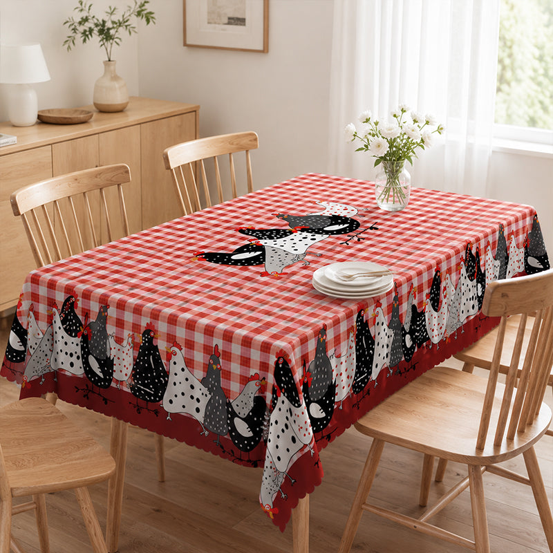 OmniLiving™ Punaruudullinen Pöytäliina (Likaahylkivä / Maalaistyyli)