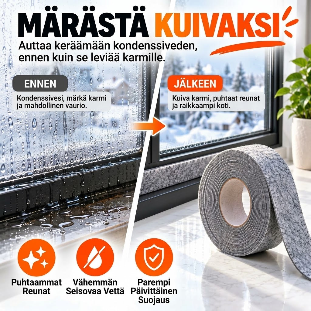 OmniLiving™ Ikkunan Kosteutta Imevä Huopanauha (Homeenesto / Itseliimautuva)