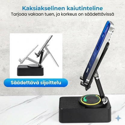 3-in-1 taitettava Bluetooth-kaiutin – Sisäänrakennettu varavirtalähde & puhelinteline
