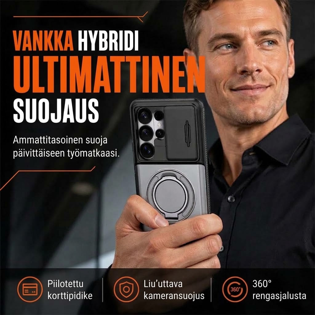 FISHING™ Iskunvaimentava Samsung-suojakuori Korttikotelolla (2-in-1)
