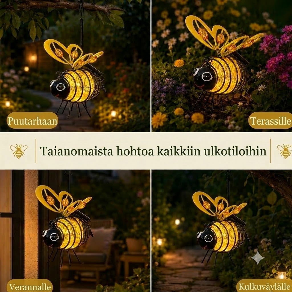 Riippuva aurinkokennovalaisin mehiläisillä