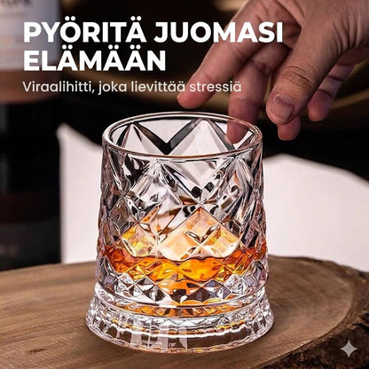 360° pyörivä viskilasi – stressinlievitystä ja aromien herättämistä