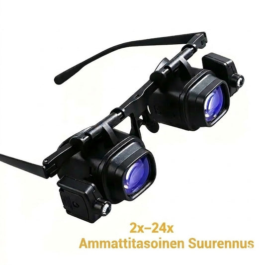 Tarkkuussuurennuslasi LED-valolla (handsfree, vaihtolinssit)