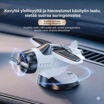 Pyörivä aurinkoenergia-lentokone – auton kojelautakoriste