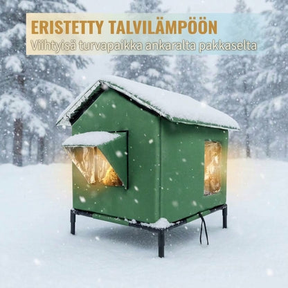 OmniLiving™ Eristetty Ulkokissan Mökki (Säänkestävä & Korotettu)