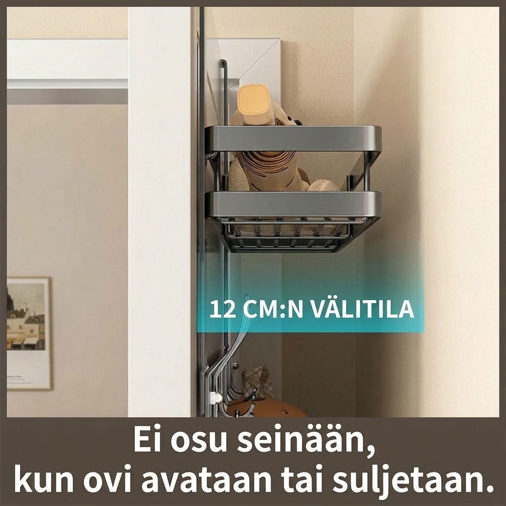 VaraLiving™ Oveen Ripustettava Ovihylly (Poraamaton Säilytyskori- & Koukkujärjestelijä)