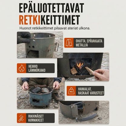 VaraLiving™ Kannettava Retkihiiligrilli & -lämmitin (2-in-1 Monitoimiuuni Ulkoiluun)