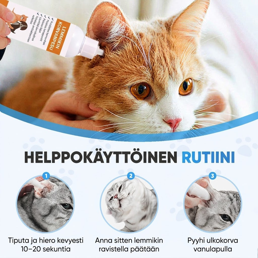Korvanpuhdistusaine koirille ja kissoille