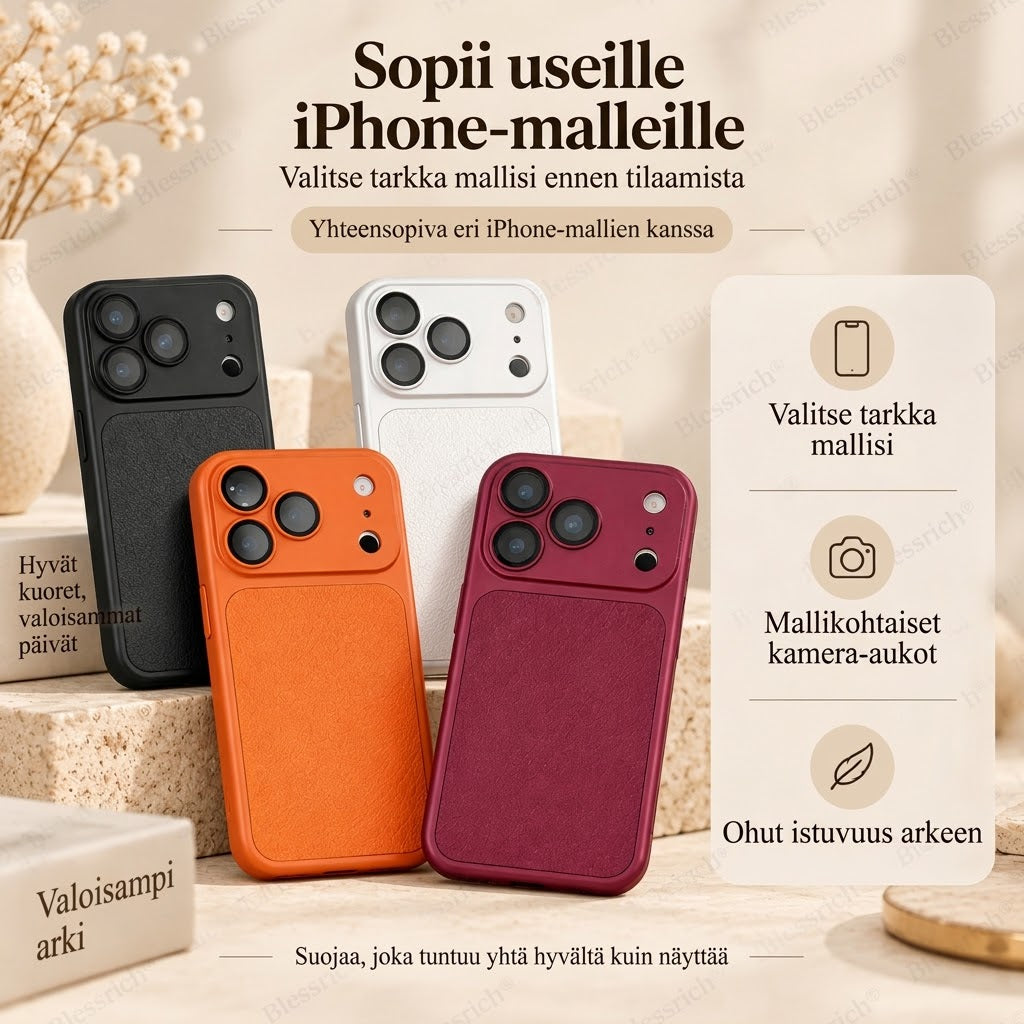 VaraLiving™ Ylellinen iPhone-Nahkakuori