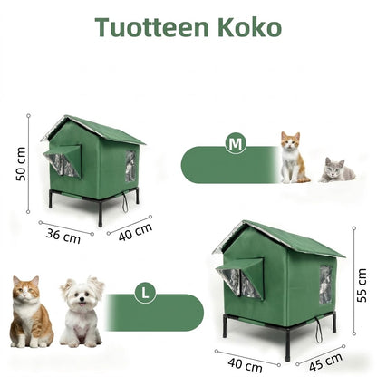 OmniLiving™ Eristetty Ulkokissan Mökki (Säänkestävä & Korotettu)