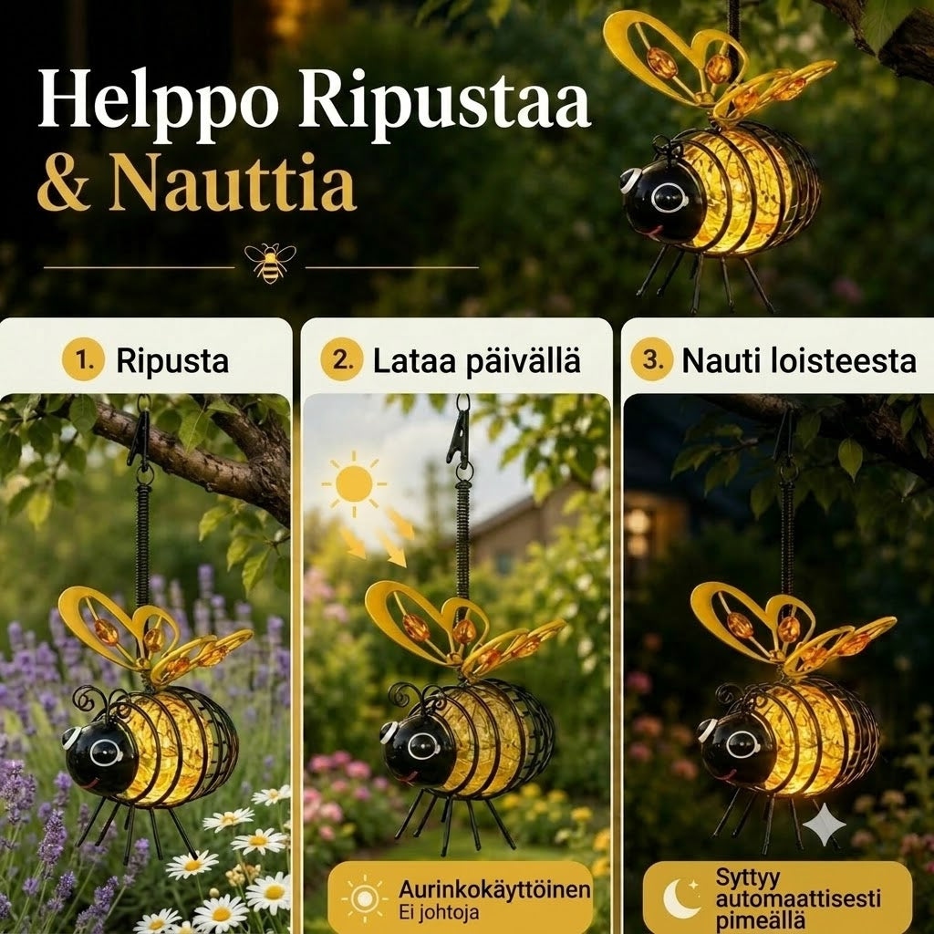 Riippuva aurinkokennovalaisin mehiläisillä