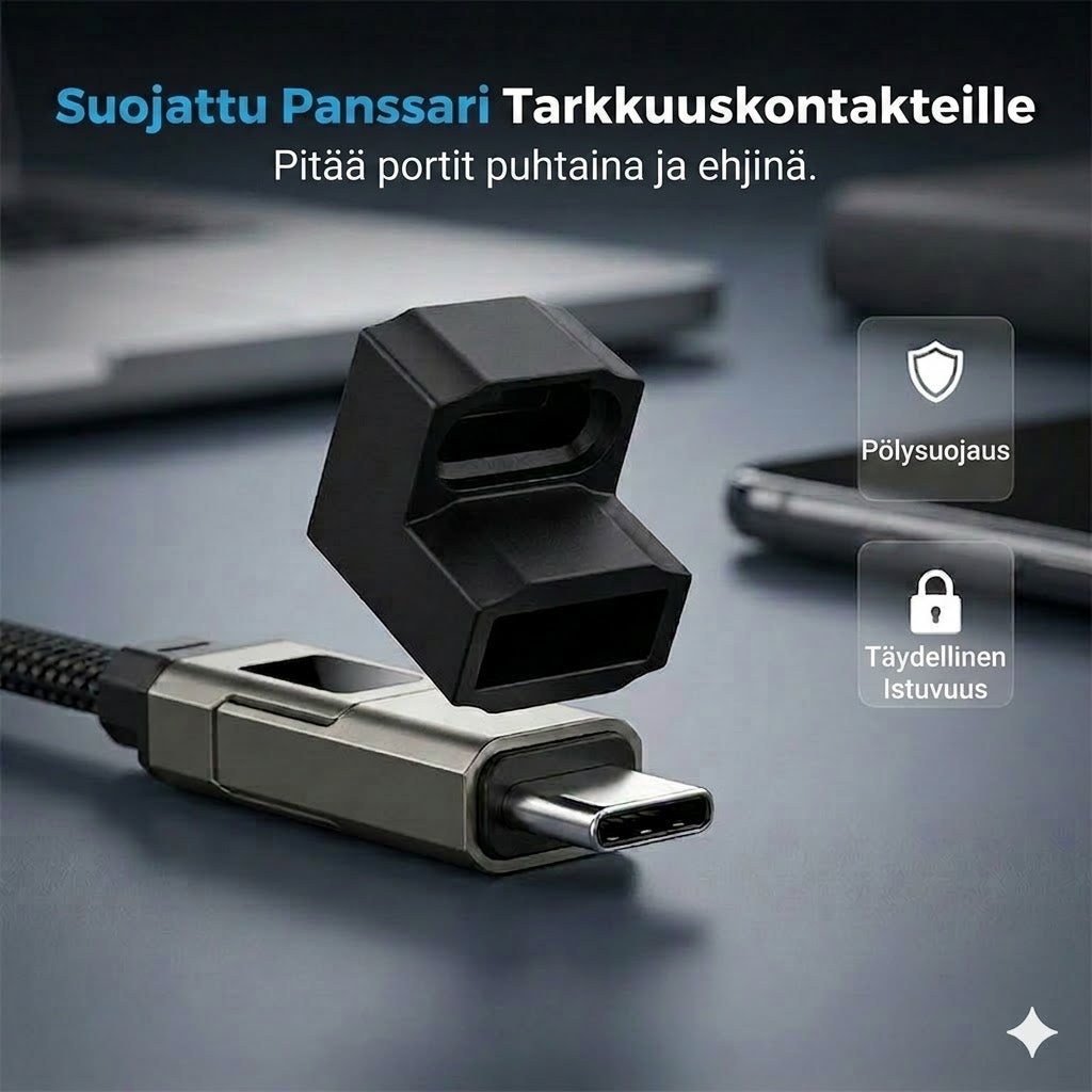 4-in-1-pikalatauskaapeli näytöllä ja avaimenperällä