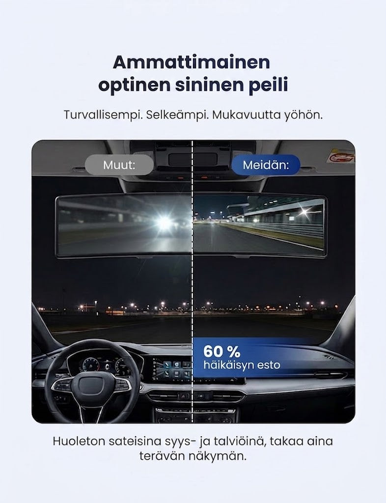 SilkEase™ Kaareva Laajakulmataustapeili Autoon (Kuolleen Kulman Esto)