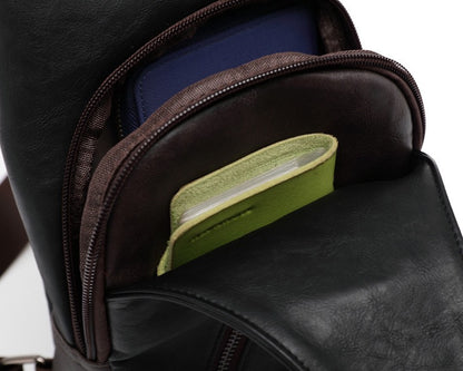 Unisex monikäyttöinen PU-nahkainen rintalaukku (3-in-1)