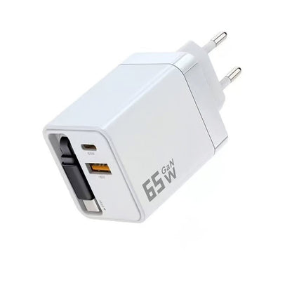 VaraLiving™ 65W GaN Sisäänvedettävä Pikalaturi (3-in-1 Monitoimilaturi)