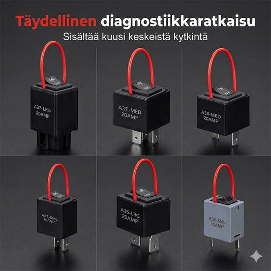 Autoreleen testaussarja (sis. hyppylangat)