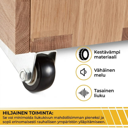 SilkEase™ Hiljaiset Liukuoven Pyörät Huonekaluille – 2 kpl Paketti