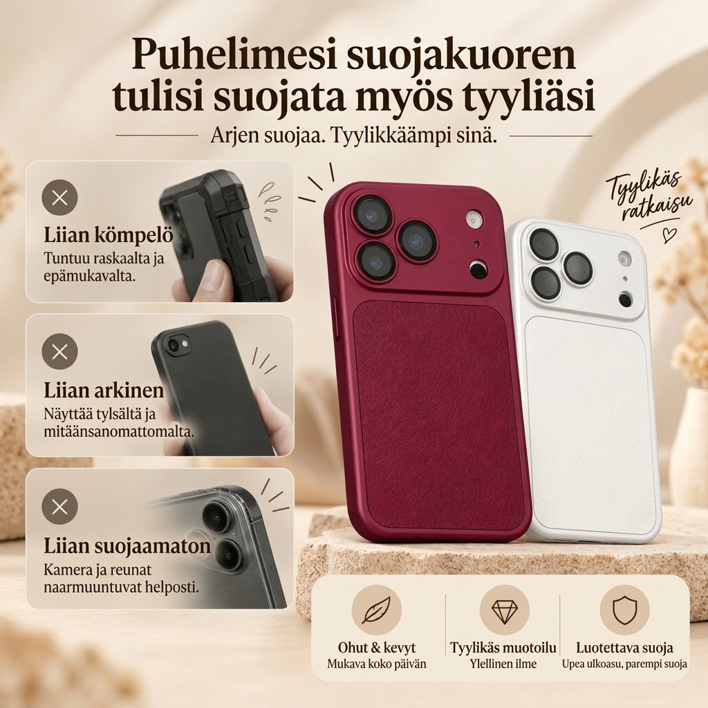 VaraLiving™ Ylellinen iPhone-Nahkakuori