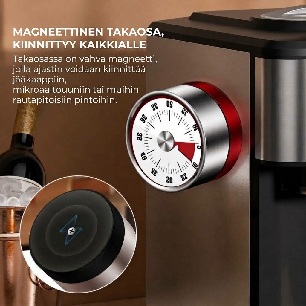 OmniLiving™ Magneettinen Mekaaninen Keittiöajastin (Leivonta & Ruoanlaitto)