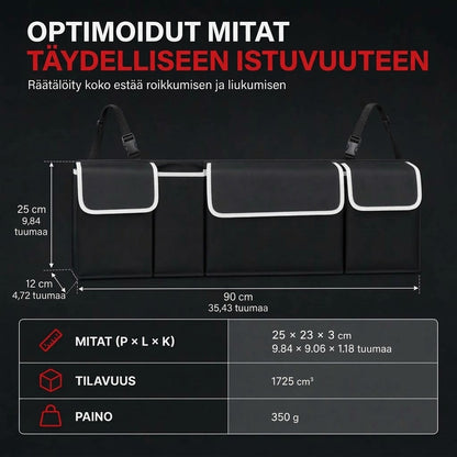 OmniLiving™ Riippuva Auton Tavaratilajärjestelijä (Kestävää Oxford-kangasta)