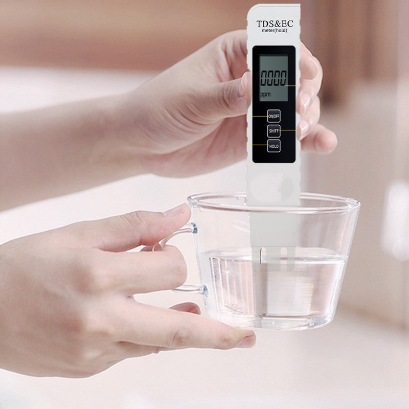 3-in-1 vedenlaadun mittari – Tarkka pH- kloori- ja kovuusmittaus LCD-näytöllä