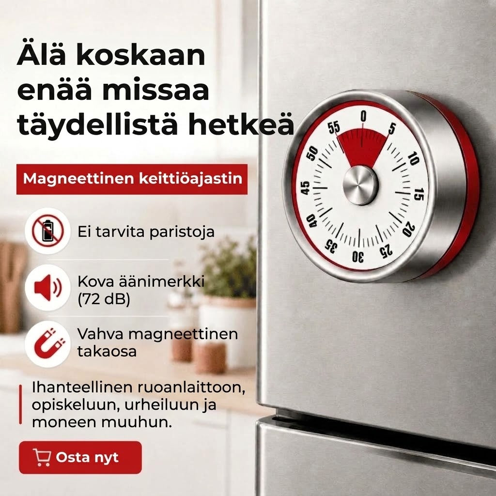 OmniLiving™ Magneettinen Mekaaninen Keittiöajastin (Leivonta & Ruoanlaitto)