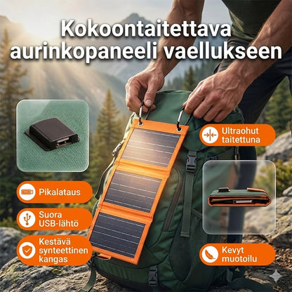 Kannettava aurinkopaneeli USB-laturilla