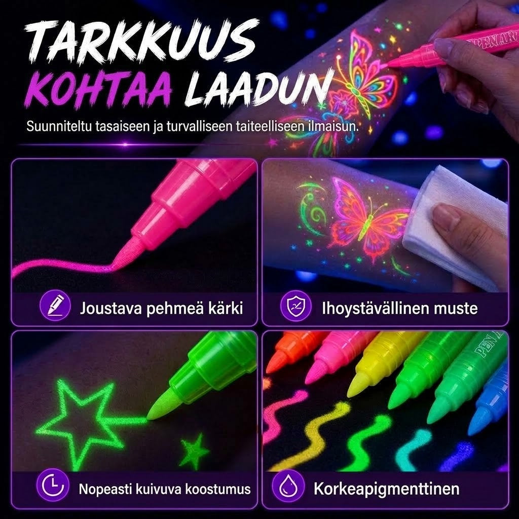 VaraLiving™ UV-Hohtava Tatuointikynä (Juhliin & Festareille)