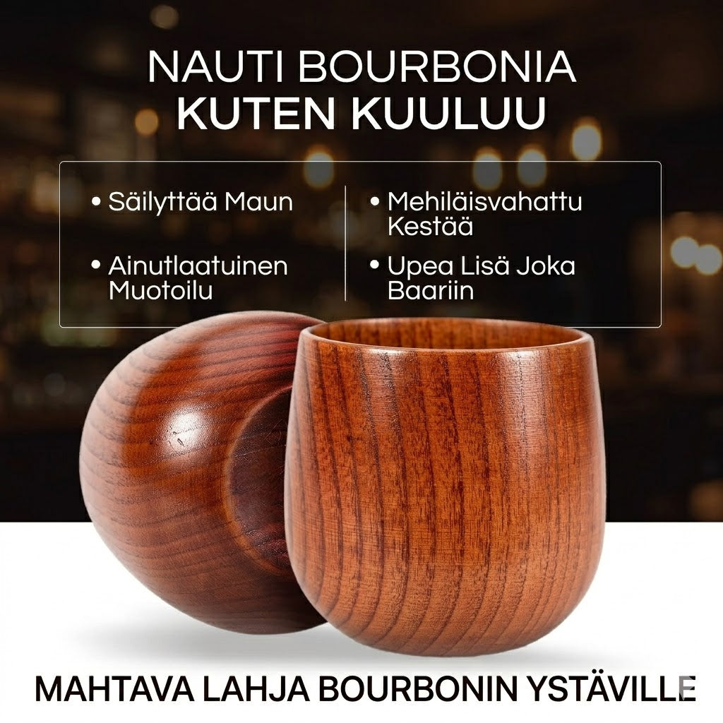 Käsintehty hiiltynyt puumuki bourbonille