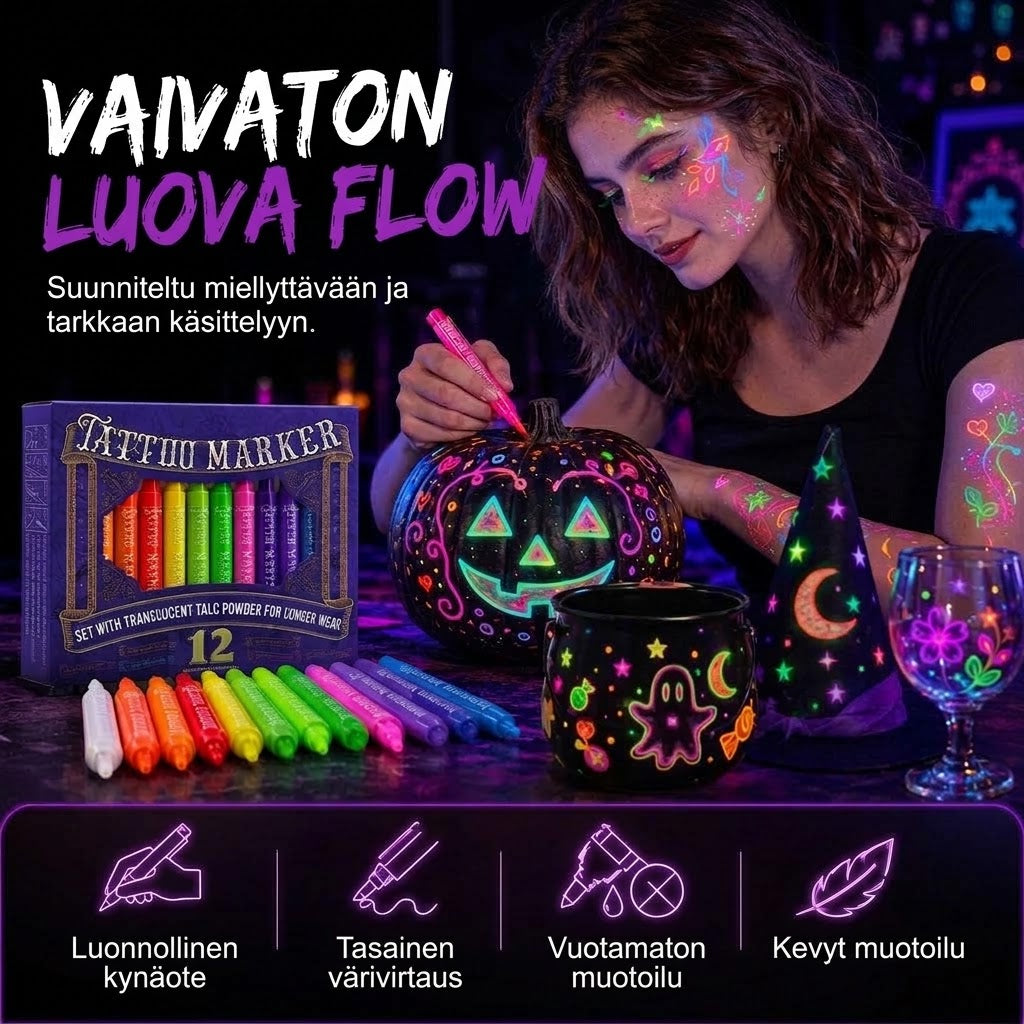 VaraLiving™ UV-Hohtava Tatuointikynä (Juhliin & Festareille)