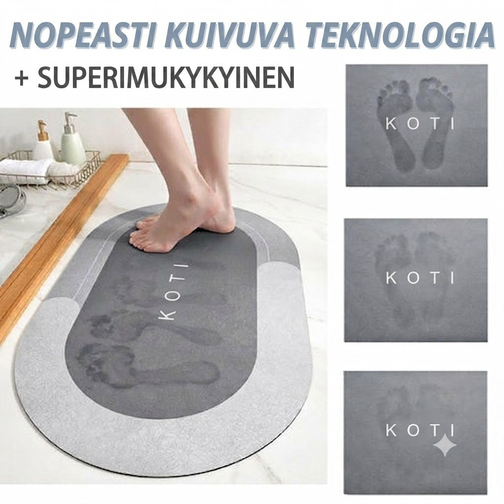SilkEase™ Nopeasti Kuivuva & Liukumaton Kylpyhuonematto