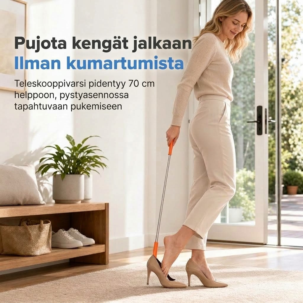 OmniLiving™ Pitkä Teleskooppi-Kengänlusikka (Ruostumaton Teräs / Ergonominen)