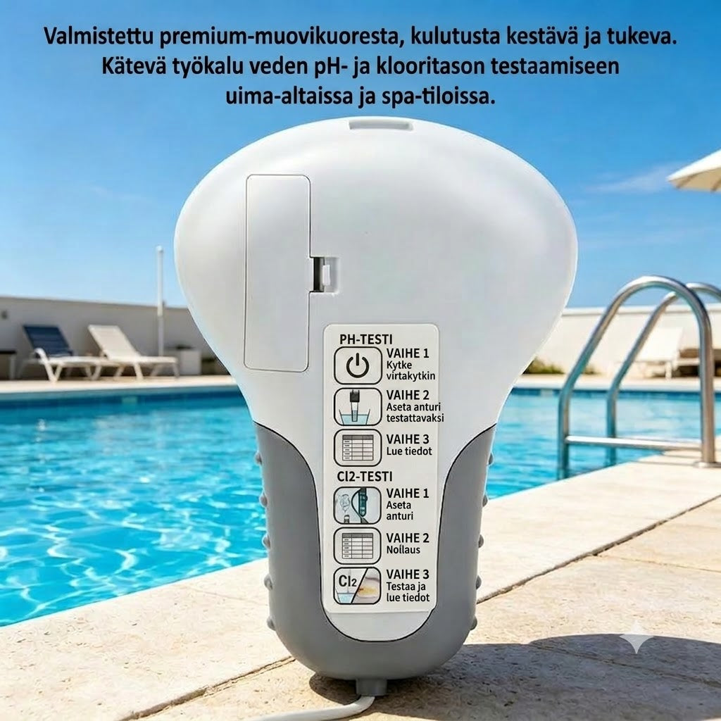 Digitaalinen uima-altaan testeri pH- ja klooriarvoille