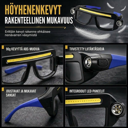 VaraLiving™ Ladattava LED-Otsalamppu Suojalaseilla (5 Valotilaa & Liikesensori - Vedenpitävä)