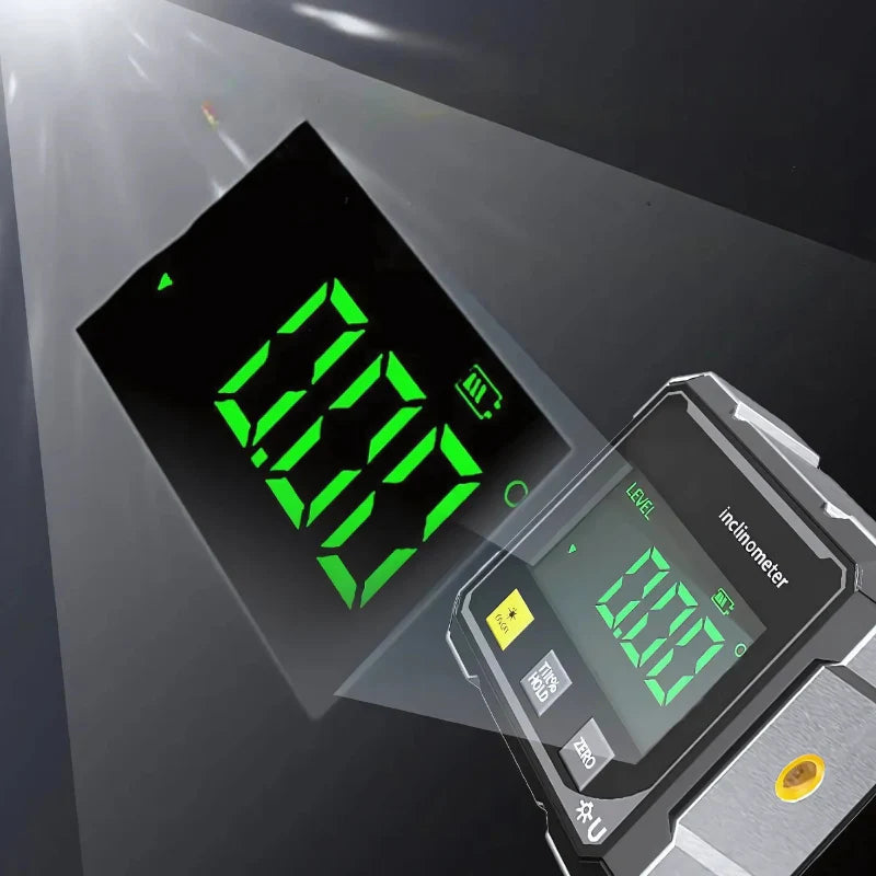 Vexton™ Pro digitaalinen magneettinen laserkallistusmittari – Tarkka kaksipuolinen kulmamittari rakentamiseen