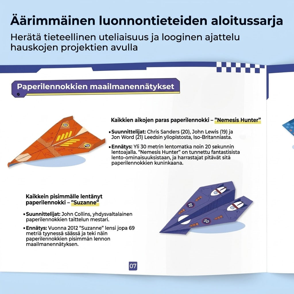 VaraLiving™ DIY-Paperilennokkisarja (16 kpl Värikkäitä Taiteltavia Lennokkeja Lapsille)