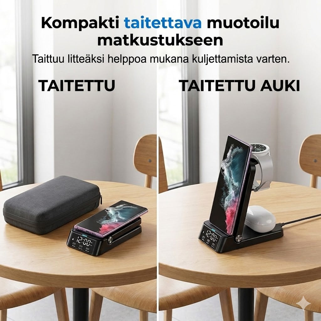 3-in-1-pikalaturi langattomalla latauksella