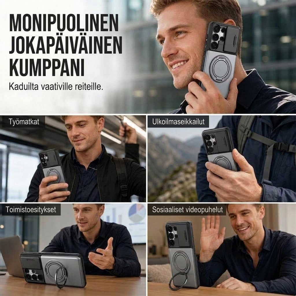 FISHING™ Iskunvaimentava Samsung-suojakuori Korttikotelolla (2-in-1)