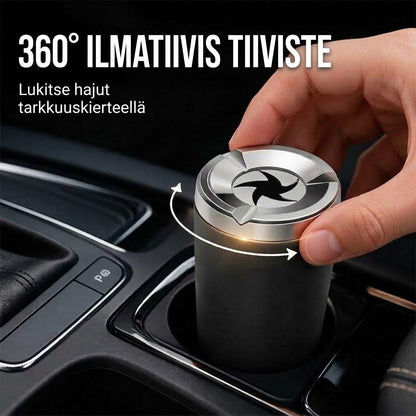 OmniLiving™ Pyörivä Autotuhkakuppi | Paloturvallinen Keraaminen Sisus