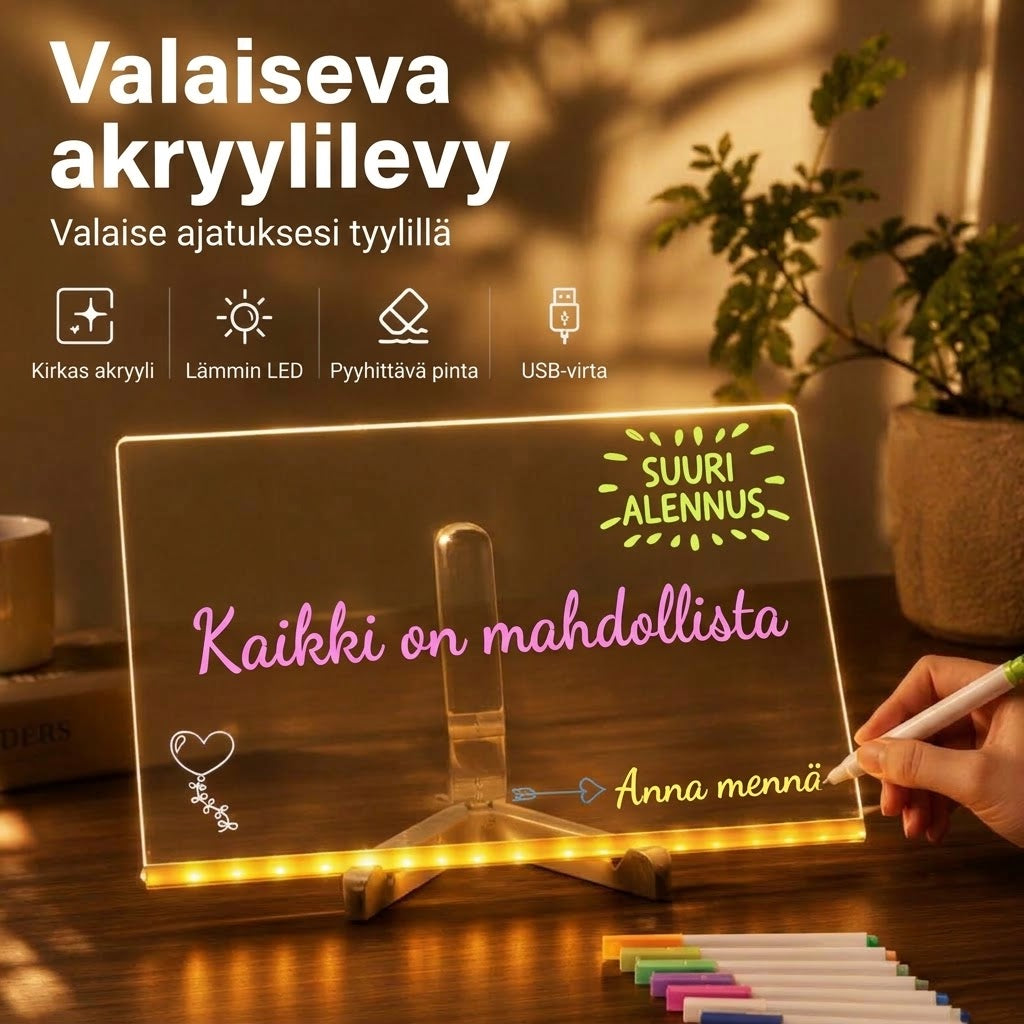 VaraLiving™ Akryylinen LED-Valotaulu