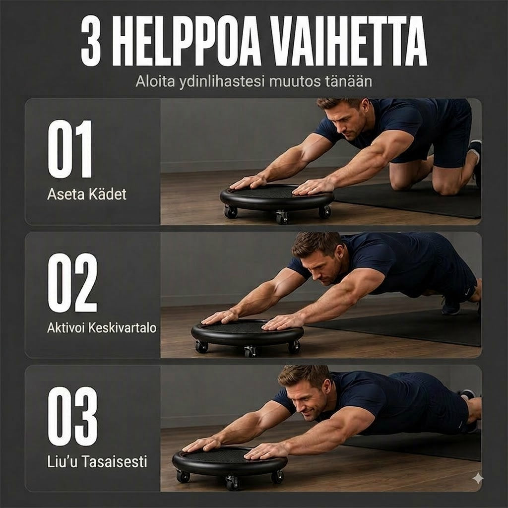 SilkEase™ Vatsapyörä Polvituella Keskivartalotreeniin