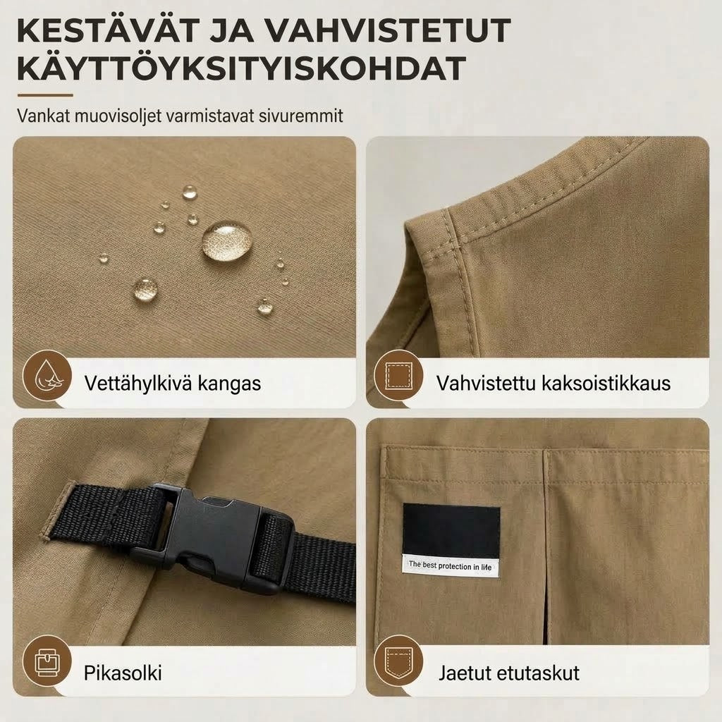 VaraLiving™ Vedenpitävä Liivimallinen Keittiöessu (Öljynkestävä & Niskaton Mukavuus)