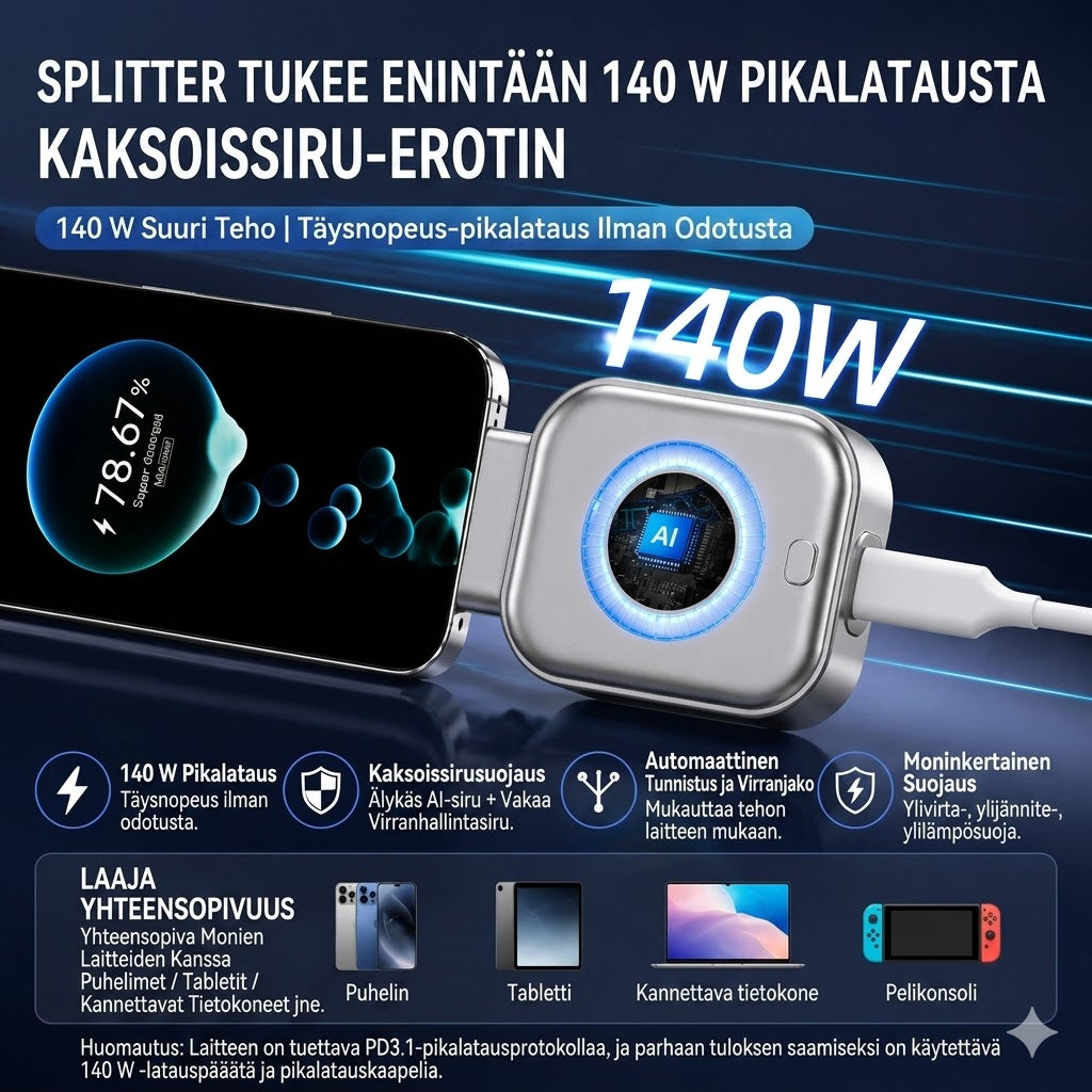 Älykäs laturi automaattisella katkaisulla