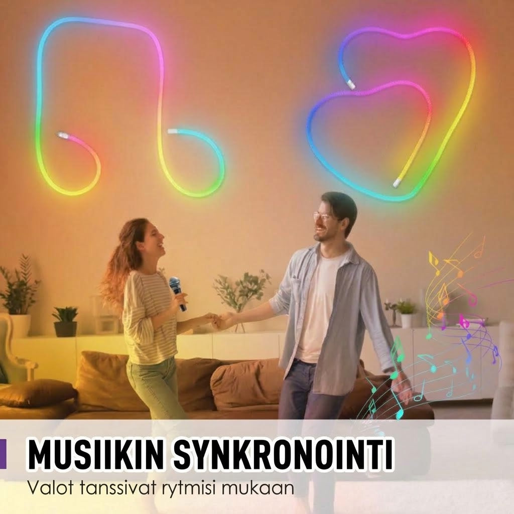 VaraLiving™ Älykäs Joustava RGB LED-Valonauha Sovelluksella ja Kaukosäätimellä