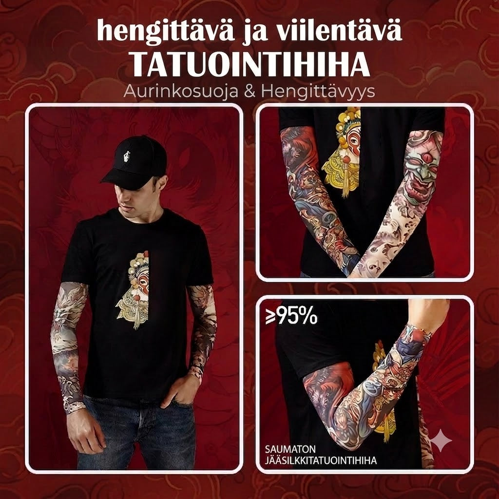 Viilentävä UV-suojahiha tatuointikuviolla
