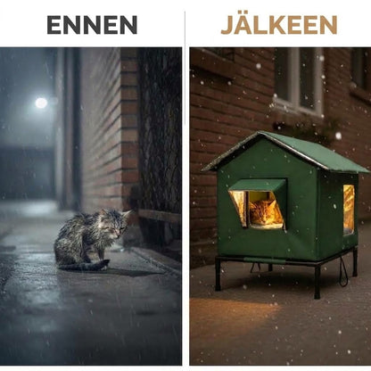 OmniLiving™ Eristetty Ulkokissan Mökki (Säänkestävä & Korotettu)