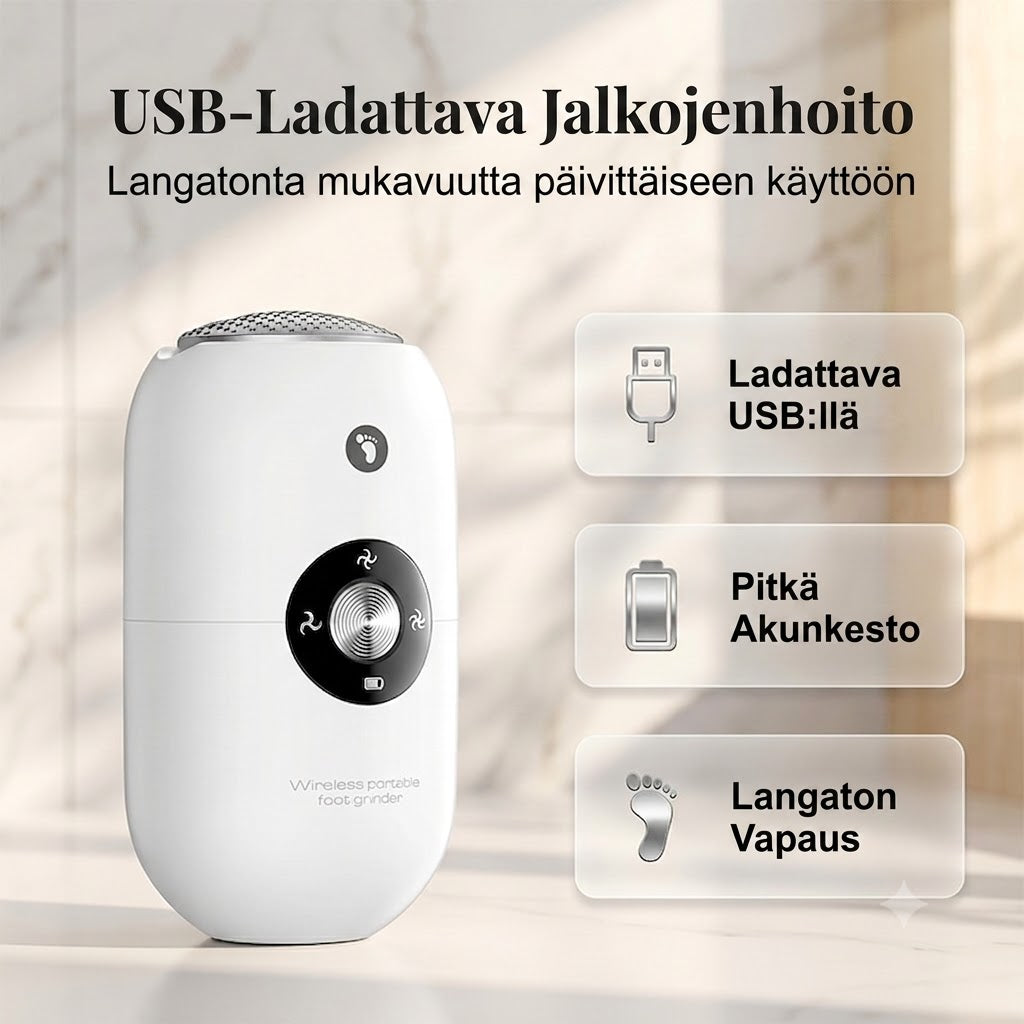 Pieni automaattinen jalkaraspi – Tehokas sähköinen kovettumien poistaja